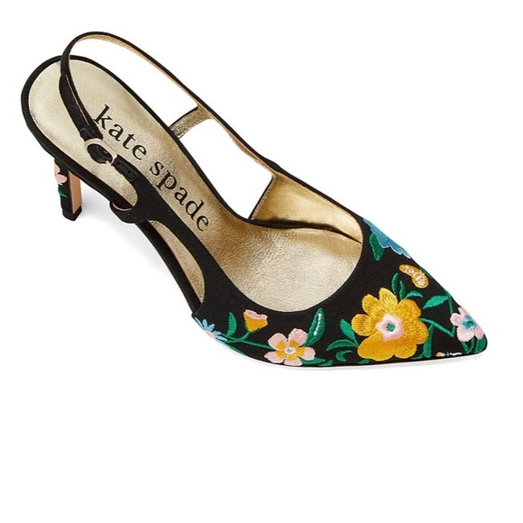 Kate Spade ♠️ Valerie Floral Slingback Heels - Picture 3 of 17